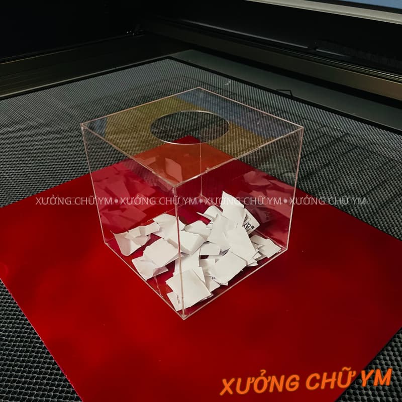 Thùng Phiếu Mica Trong Suốt – Hòm Phiếu Bốc Thăm, Góp Ý, Bình Chọn